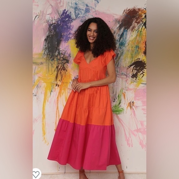 Donna Morgan Women's Colorblock Midi Tiered Trapeze Dress
Size 6 EUC - Picture 2 of 11